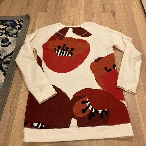 Burton Marimekko Floral Long Sleeve Top - Red and Cream - Picture 7 of 7